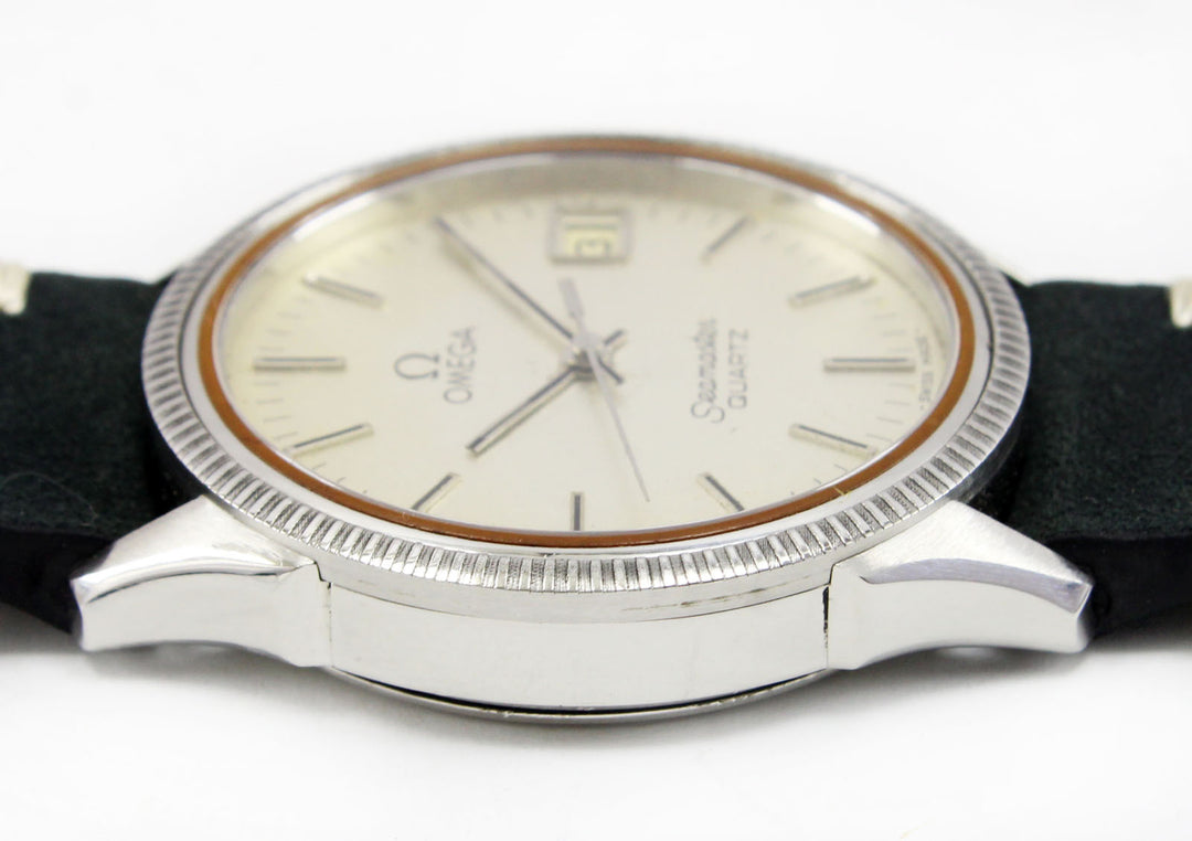 Omega Seamaster Quartz Date Original Dial Steel Vintage Watch