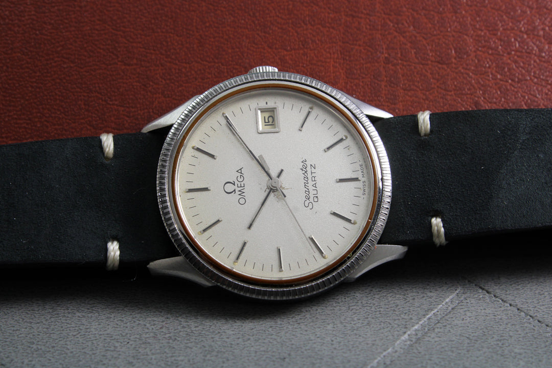Omega Seamaster Quartz Date Original Dial Steel Vintage Watch